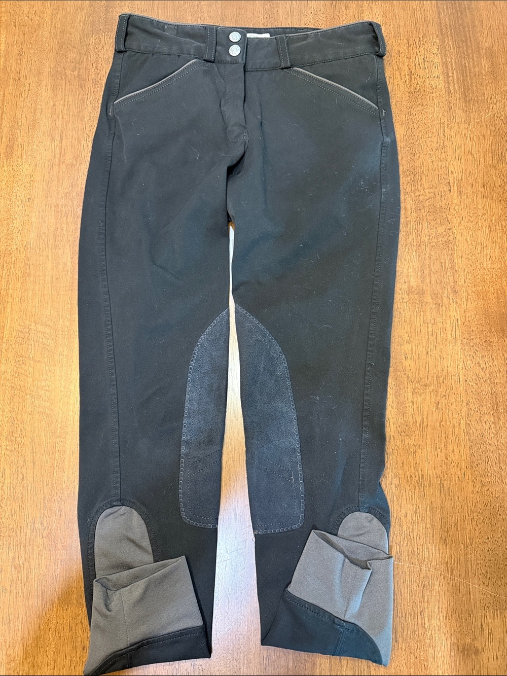 Women’s Black Riding Breeches with Suede Knee Patches